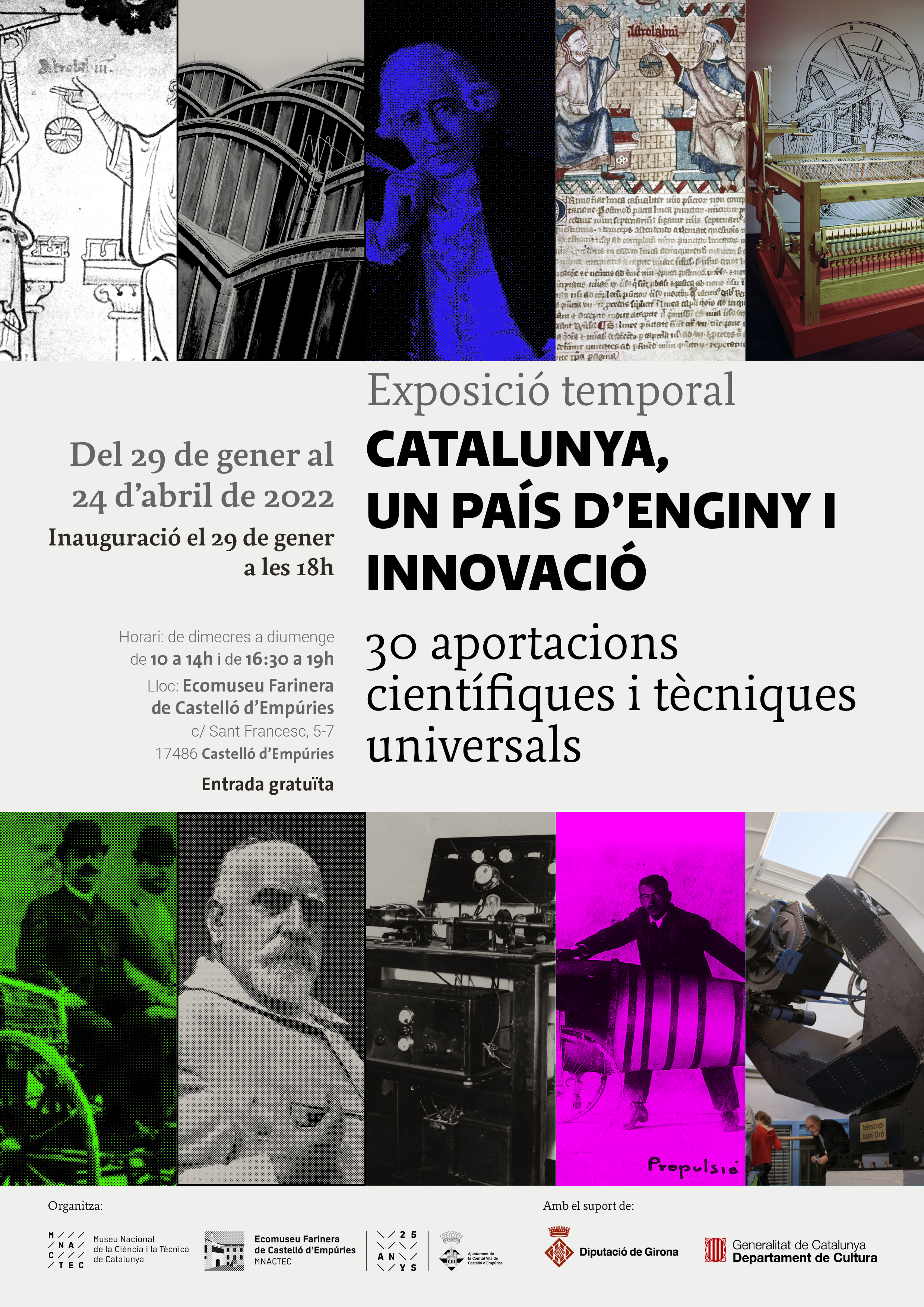 Cartell de l'exposició: Catalunya, un país d'enginy i innovació